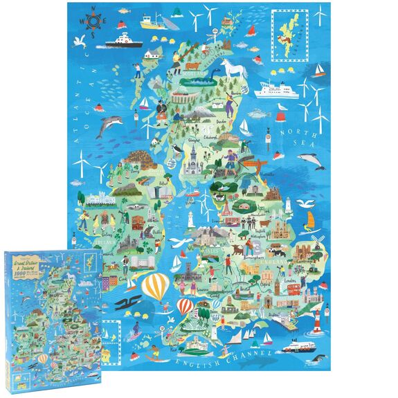 1000 piece Great Britain & Ireland Puzzle - Litterly