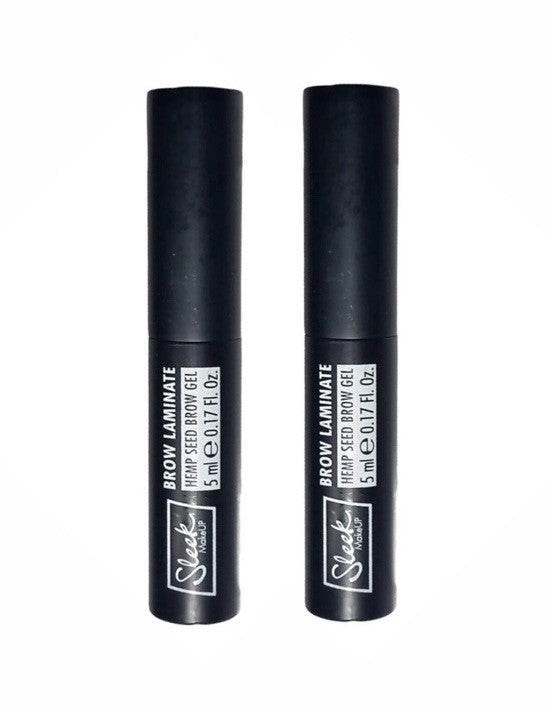 2x 5ml Sleek MakeUP Brow Laminate Eyebrow Gel With Hemp Seed Oil .Vegan Free Del