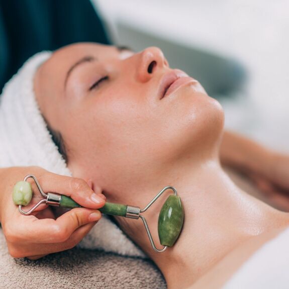 Green Jade Roller Natural Stone Massage Accessory - Litterly
