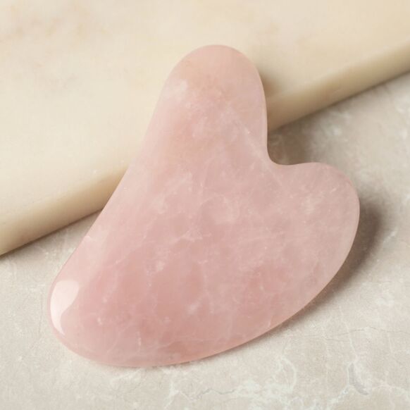 Gua Sha Rose Quartz – Natural Stone Face Massager - Litterly