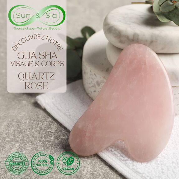 Gua Sha Rose Quartz – Natural Stone Face Massager - Litterly