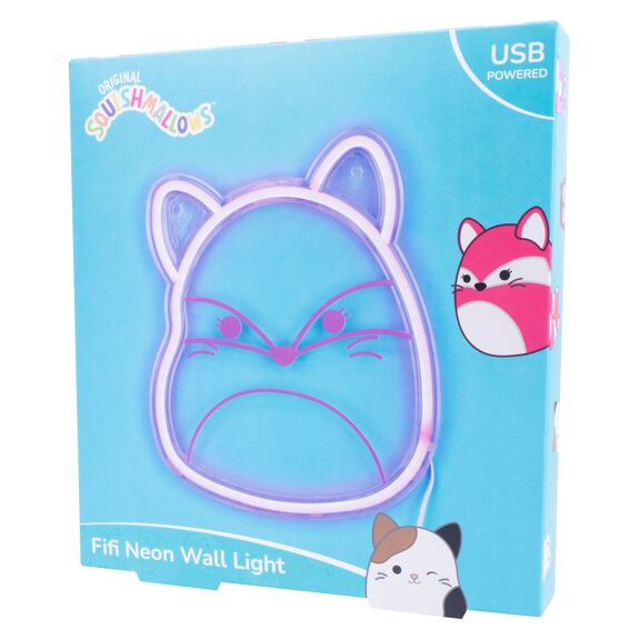 Squishmallows Fifi the Fox Neon Wall Light - Pink USB Powered - Litterly