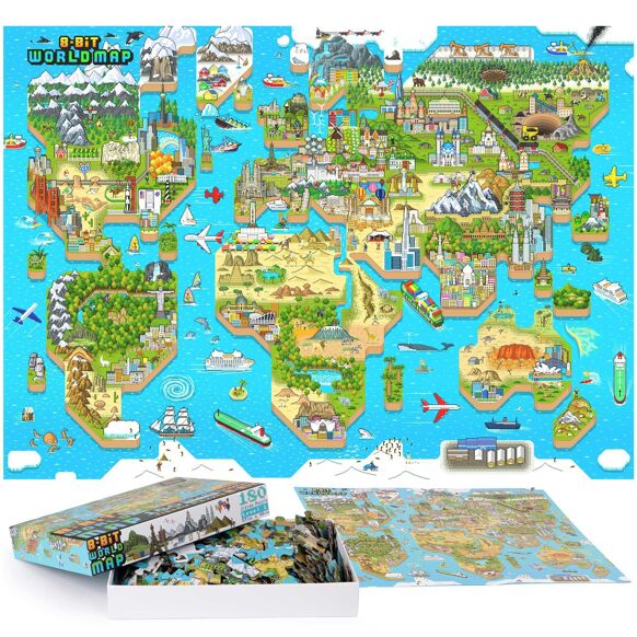 World Map 180 piece puzzle - Litterly