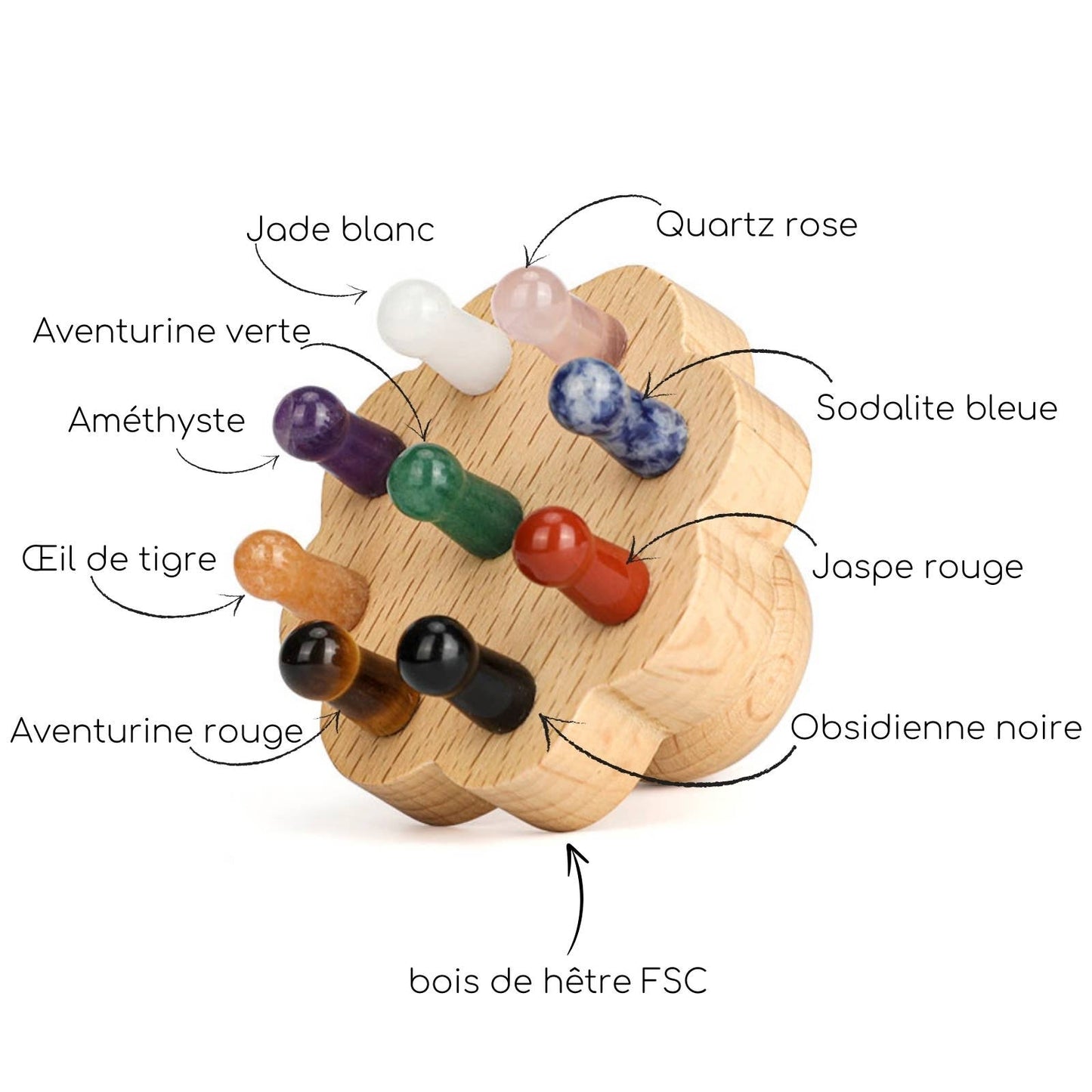 Stone massage brush - 9 minerals Lithotherapy