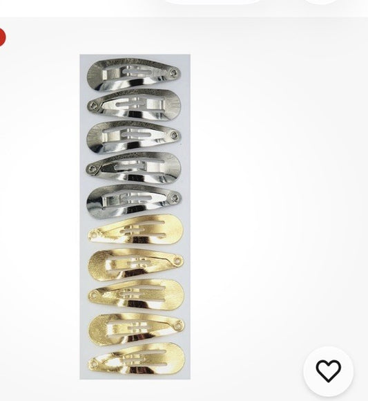 10 x Hair Clips Snap Hairpins Slides Women Girls Kids Baby School  Metal BOGOF