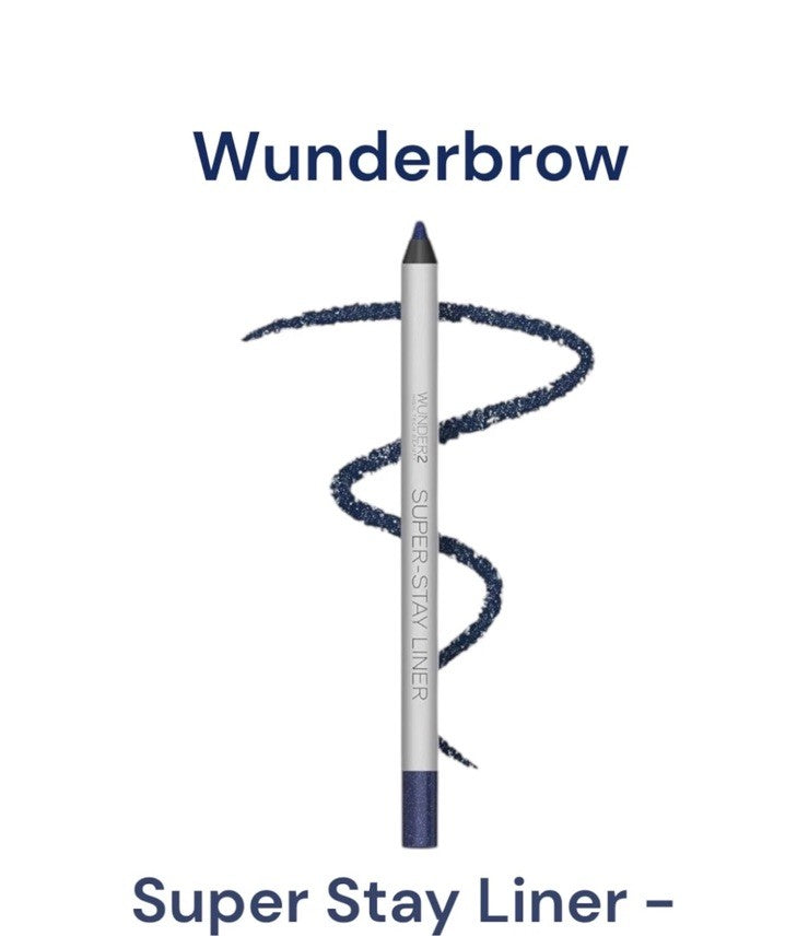 Wunder2 High Tech Beauty Super Stay Liner Eyeliner Pencil Glitter Navy Blue