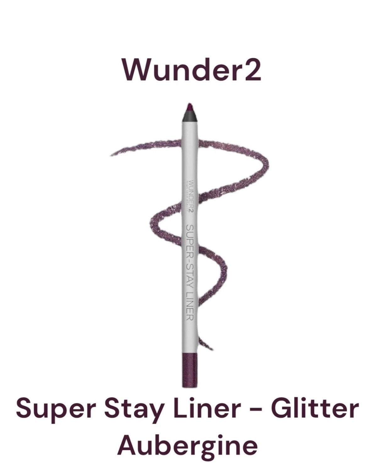 Wunder2 SUPER-STAY LINER Makeup Eyeliner Pencil Waterproof Glitter aubergine