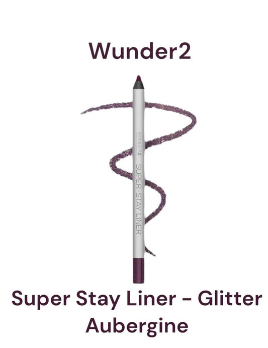 Wunder2 SUPER-STAY LINER Makeup Eyeliner Pencil Waterproof Glitter aubergine