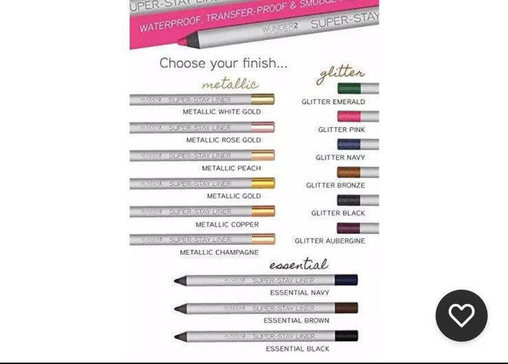 Wunder2 High Tech Beauty Super Stay Liner Eyeliner Pencil Glitter Navy Blue