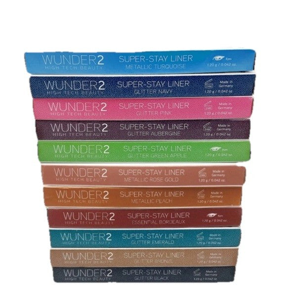 Wunder2 High Tech Beauty Super Stay Liner Eyeliner Pencil Glitter Navy Blue