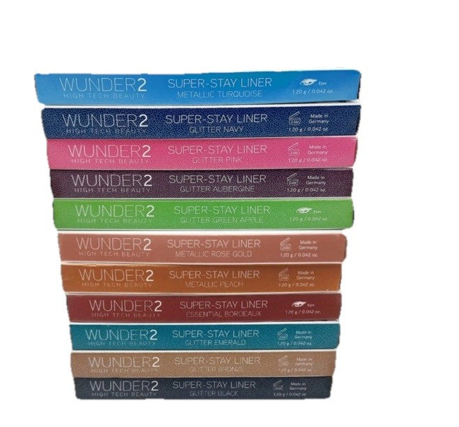 Wunder2 SUPER-STAY LINER Makeup Eyeliner Pencil Waterproof Glitter aubergine