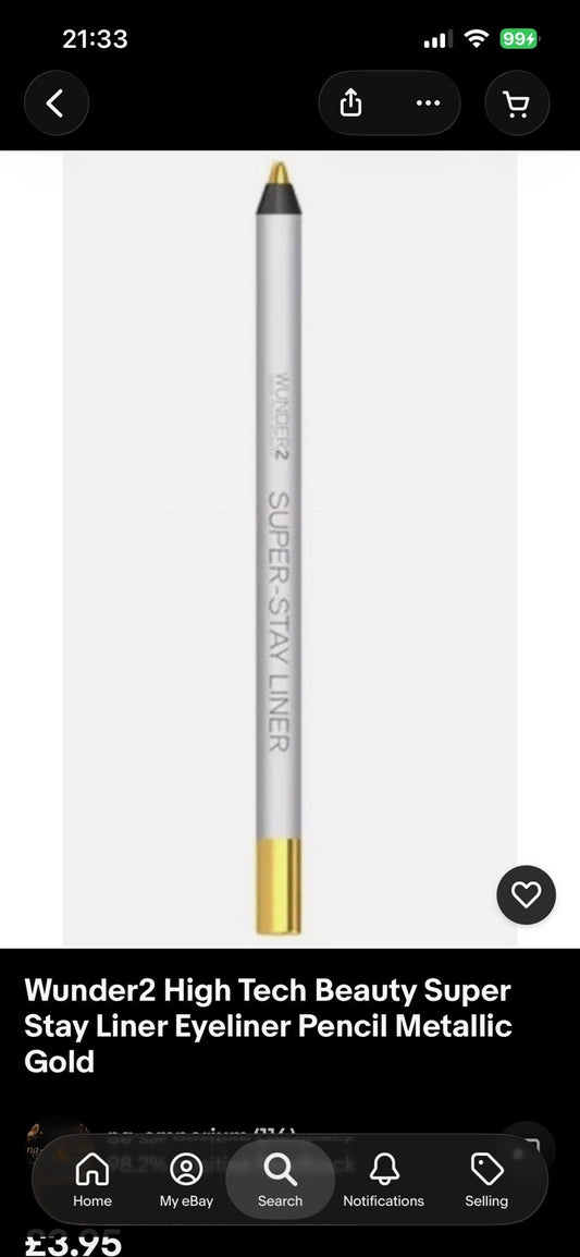Wunder2 High Tech Beauty Super Stay Liner Eyeliner Pencil Metallic Gold