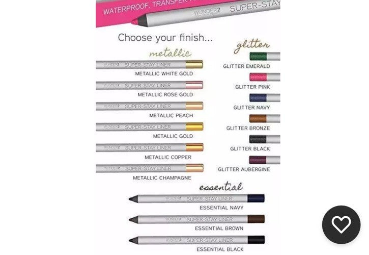 Wunder2 SUPER-STAY LINER Makeup Eyeliner Pencil Waterproof Glitter aubergine