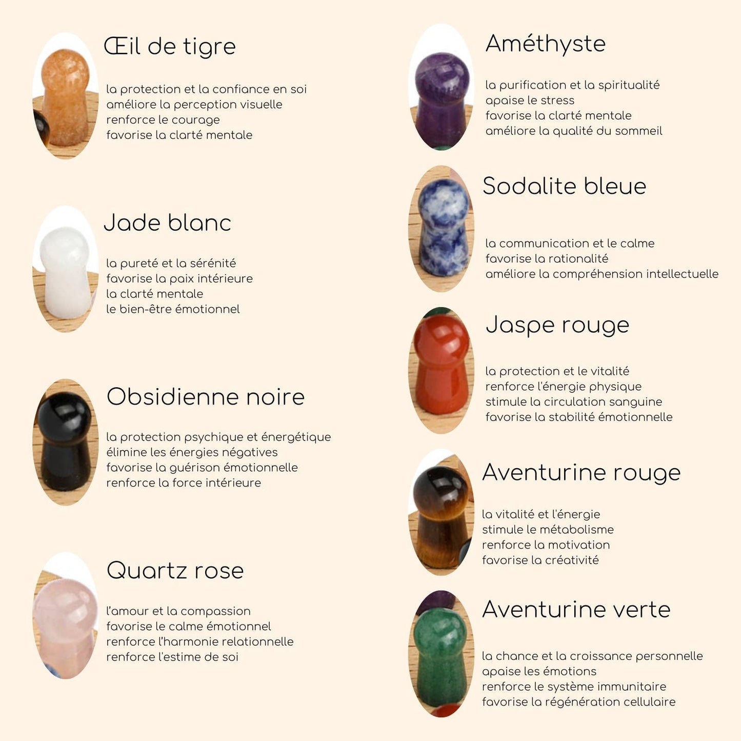 Stone massage brush - 9 minerals Lithotherapy