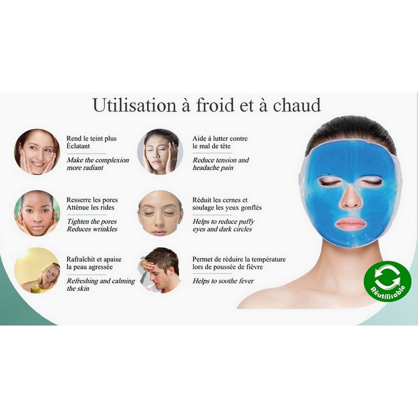 Hot or Cold Thermotherapeutic Relaxing Gel Mask