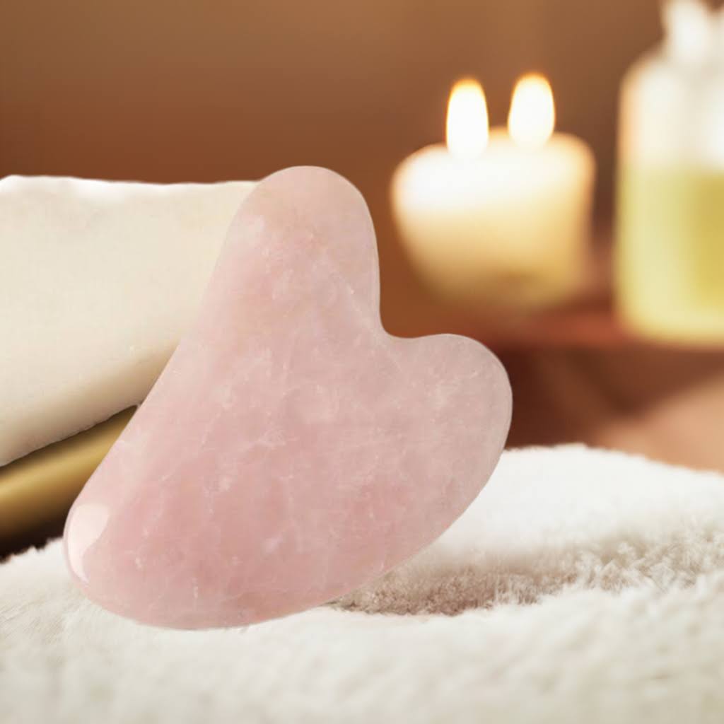 Gua Sha Rose Quartz – Natural Stone Face Massager