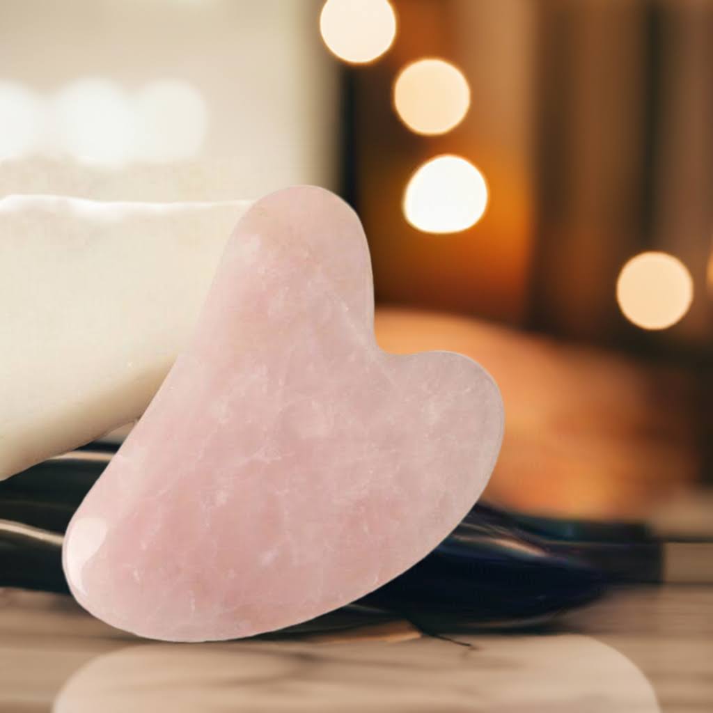 Gua Sha Rose Quartz – Natural Stone Face Massager